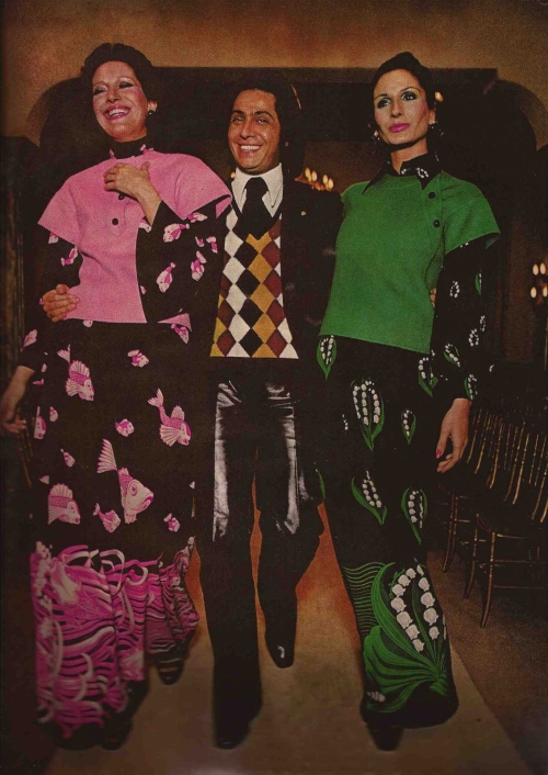 Valentino Garavani and his designs as published in HARPER'S BAZAAR, MARCH 1972.