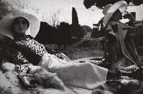 Two looks featuring animal prints from the Alta Moda Spring-Summer 1970 Collection. Photo by Oliviero Toscani.